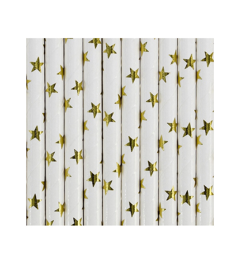 Brčka papírová - zlaté hvězdy