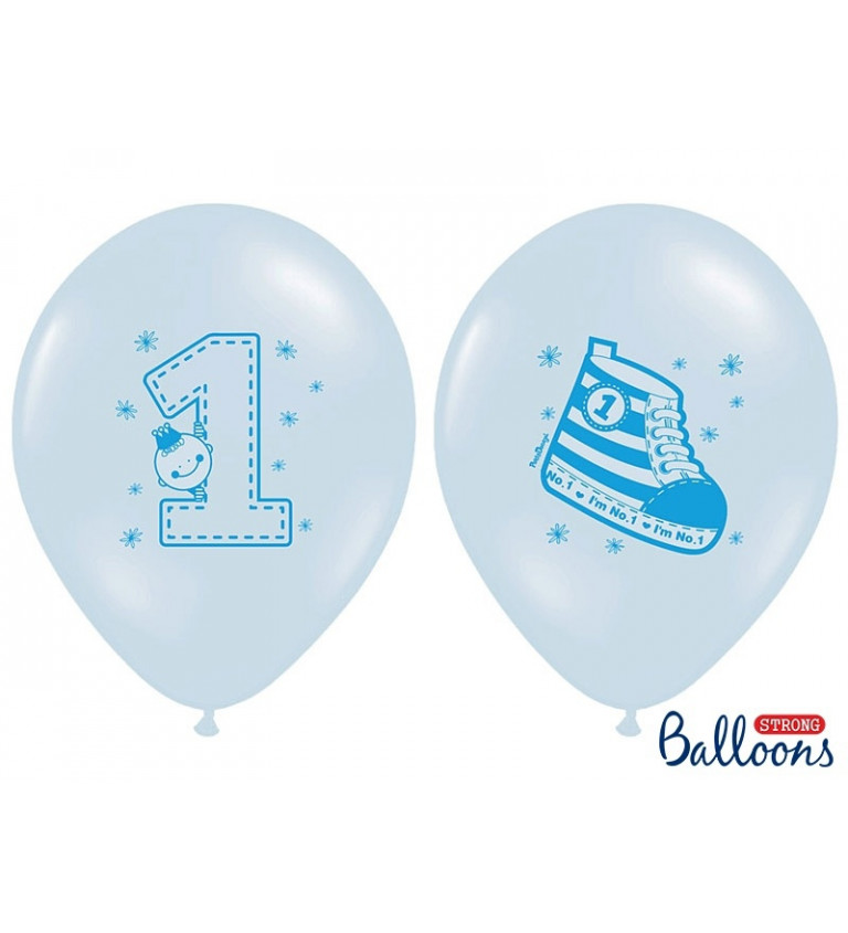 Latexové balónky 1. narozeniny - 6 ks