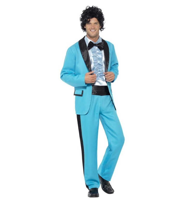 Kostým - Oblek 80. léta (světle modrý)