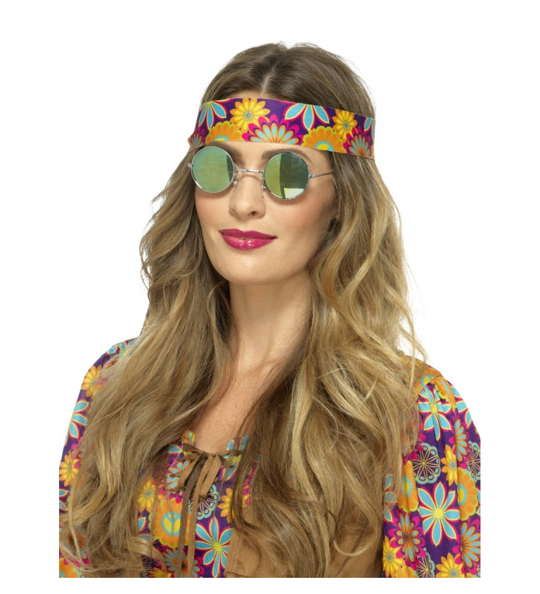 Hippie brýle - modrozelené