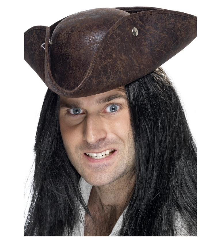 Pirátský klobouk - hnědá zašlá barva