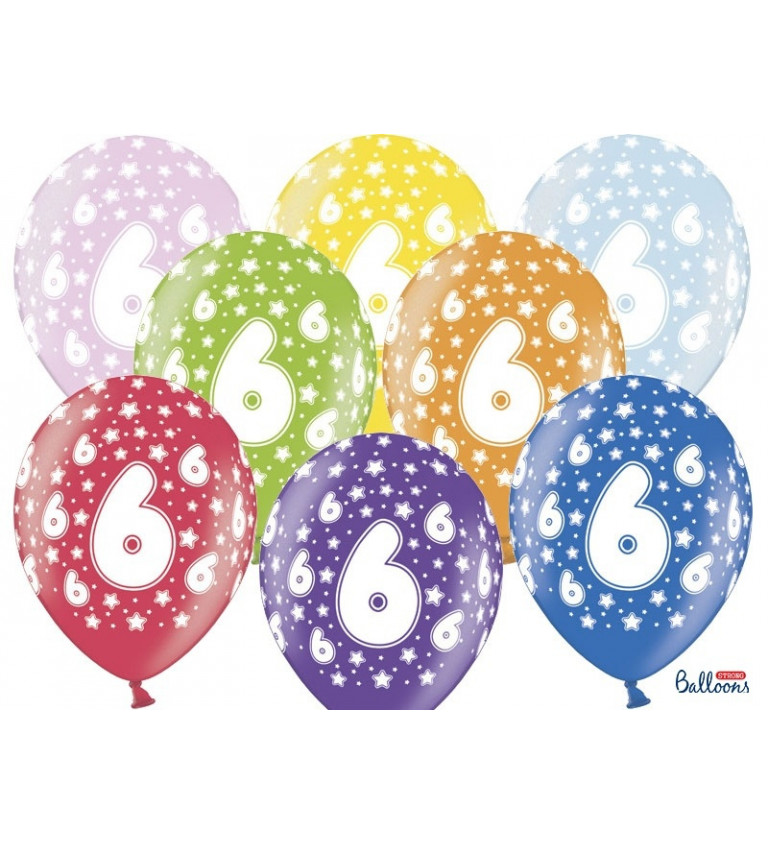 Latexové balónky číslo 6 - 6 ks