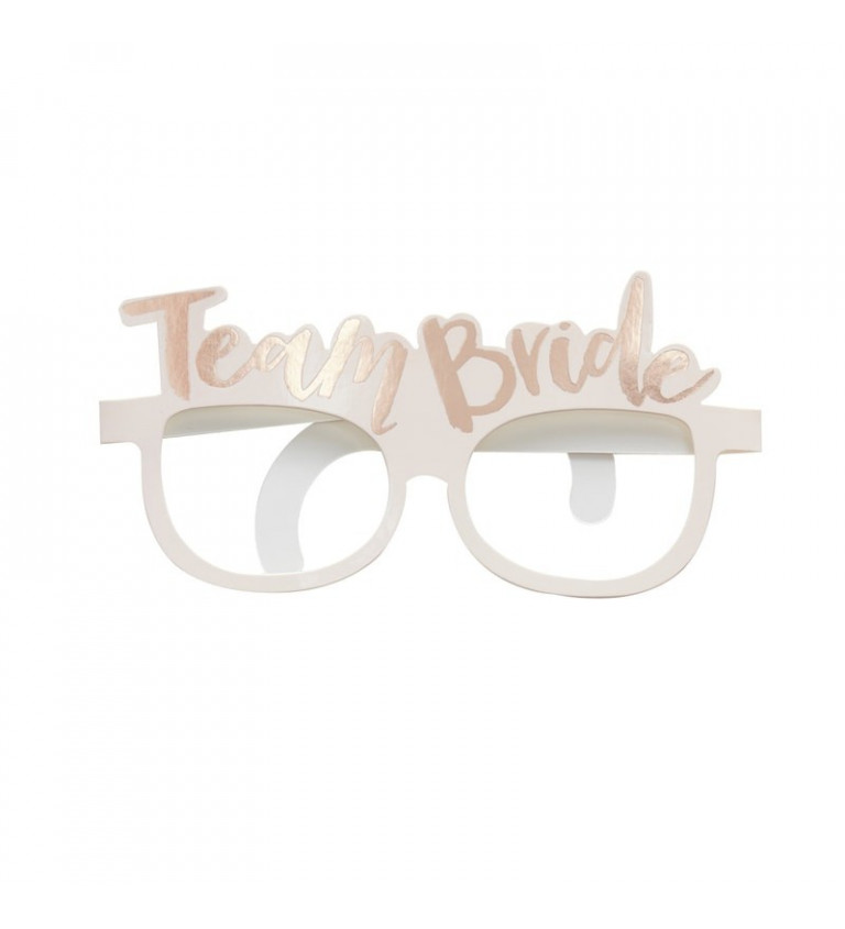 Papírové brýle - Team Bride - rozlučka se svobodou