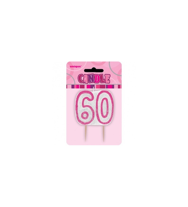 Dortová svíčka 60 - pink