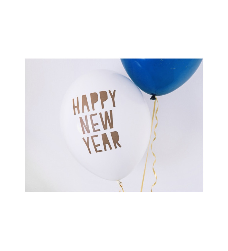 Latexové balónky Happy New Year - 6 ks