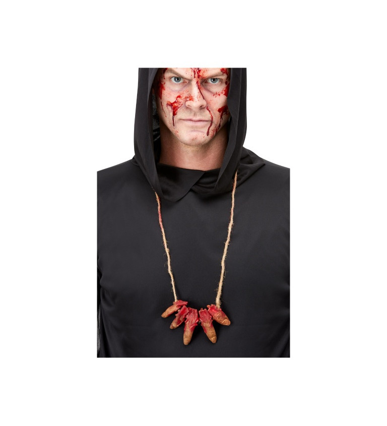 Halloweenský náhrdelník - krvavé prsty