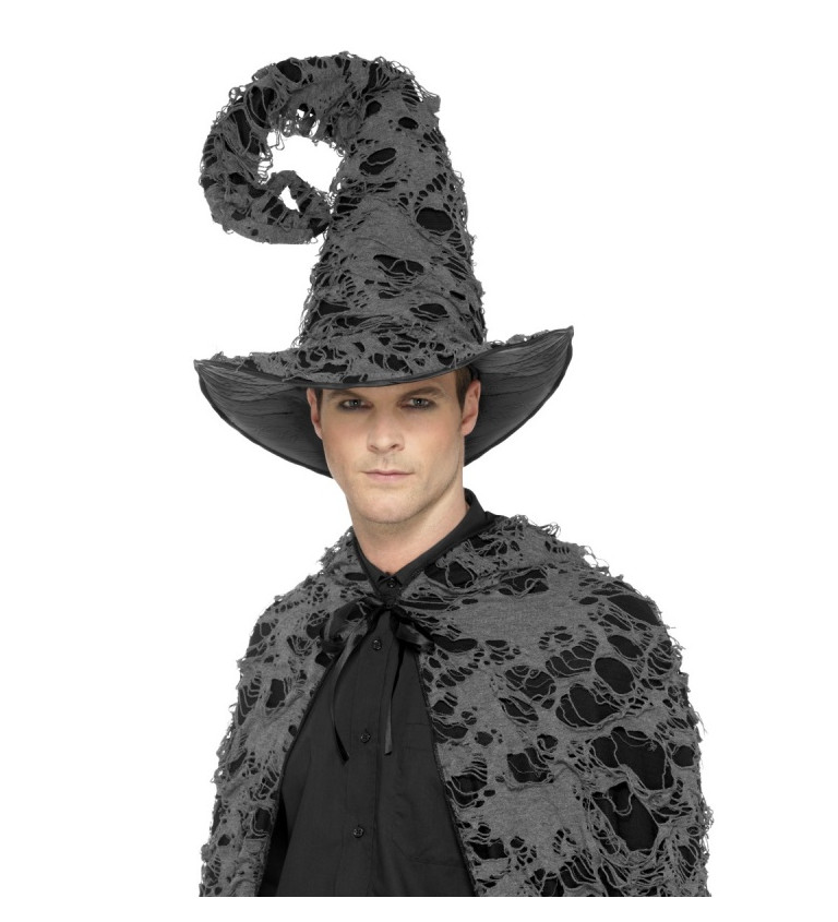 Šedo-černý klobouk pro čaroděje
