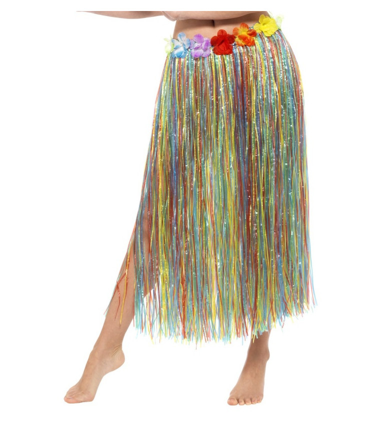 Dlouhá havajská sukně - duhová