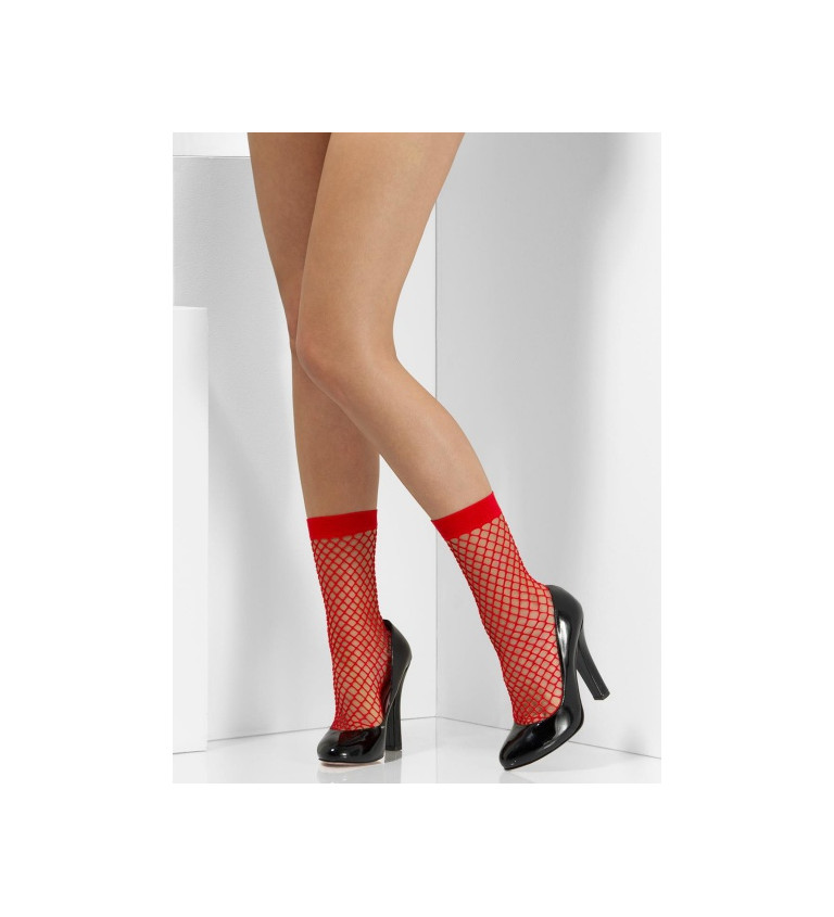 Síťované ponožky - červené