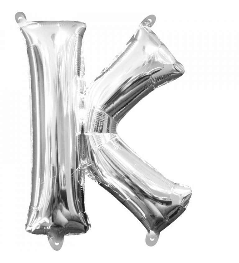 Stříbrný mini balónek K