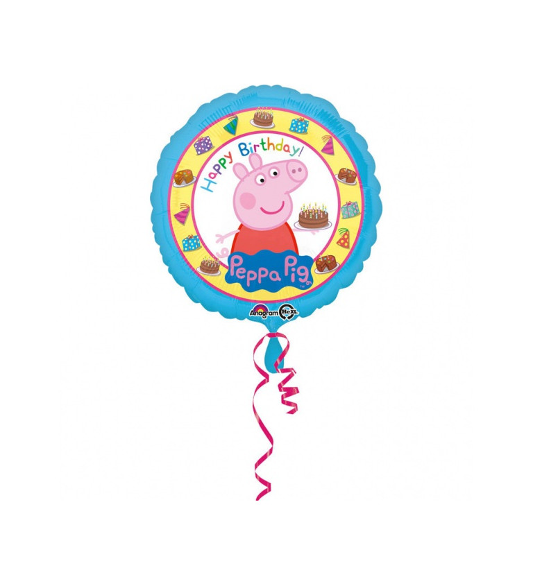 Prasátko Peppa - Fóliový narozeninový balónek