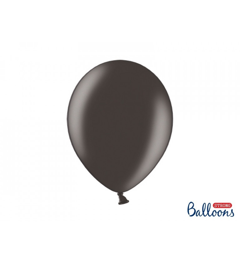 Černé metalické balónky - 10 ks