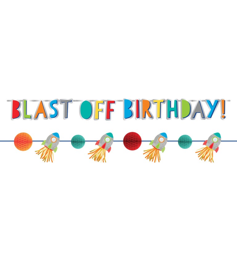 Vesmírná girlanda - Blast off birthday