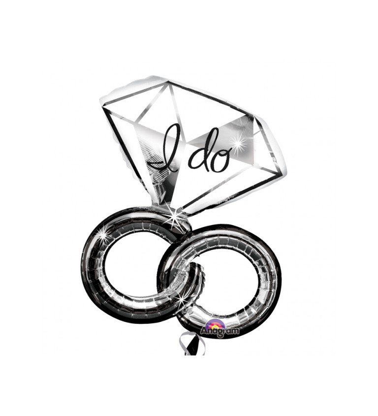 Fóliový balónek -  prsten "I do"