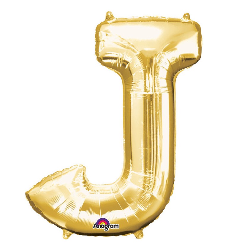 Zlatý fóliový balónek J