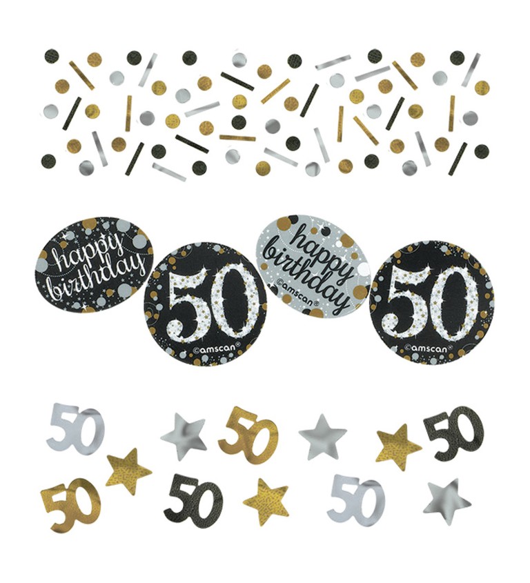 Zlaté narozeninové konfety 50 let