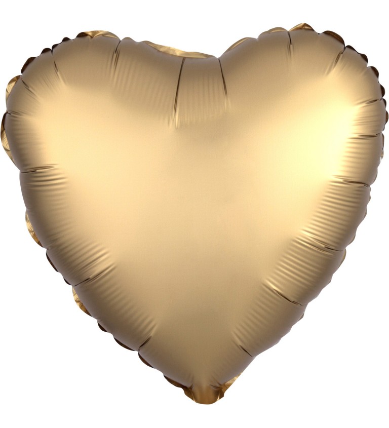 Fóliový balónek Srdce - zlatá