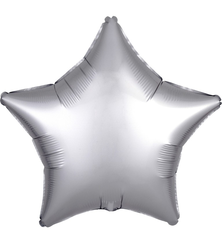 Fóliový balónek Hvězda - platinový