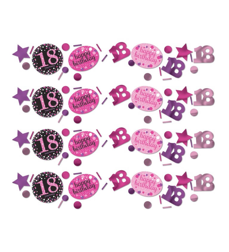 Růžové narozeninové konfety 18