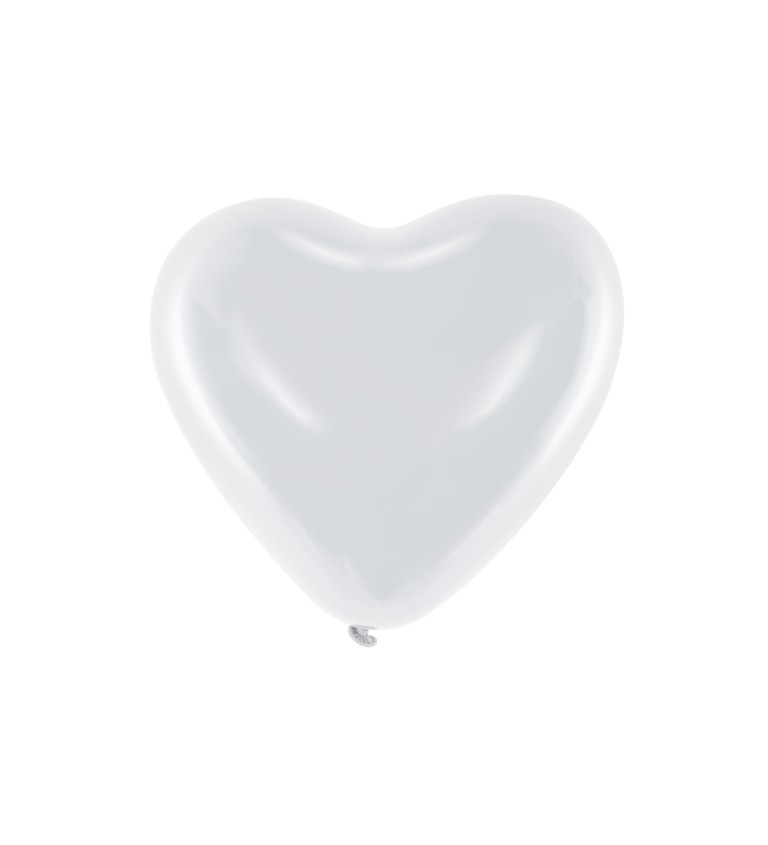 Bílé pastelové balónky srdce - 100ks