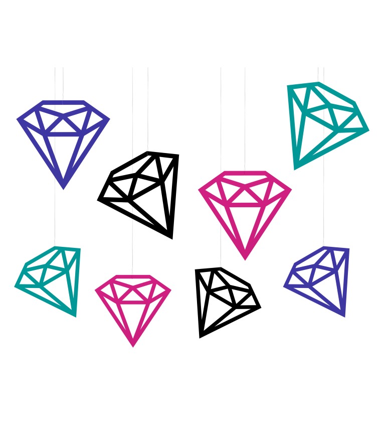 Barevné papírové diamanty dekorace