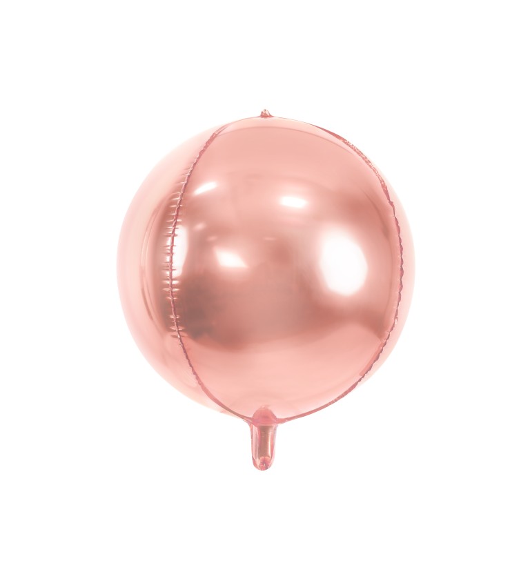 Fóliový balónek - růžovo-zlatá koule