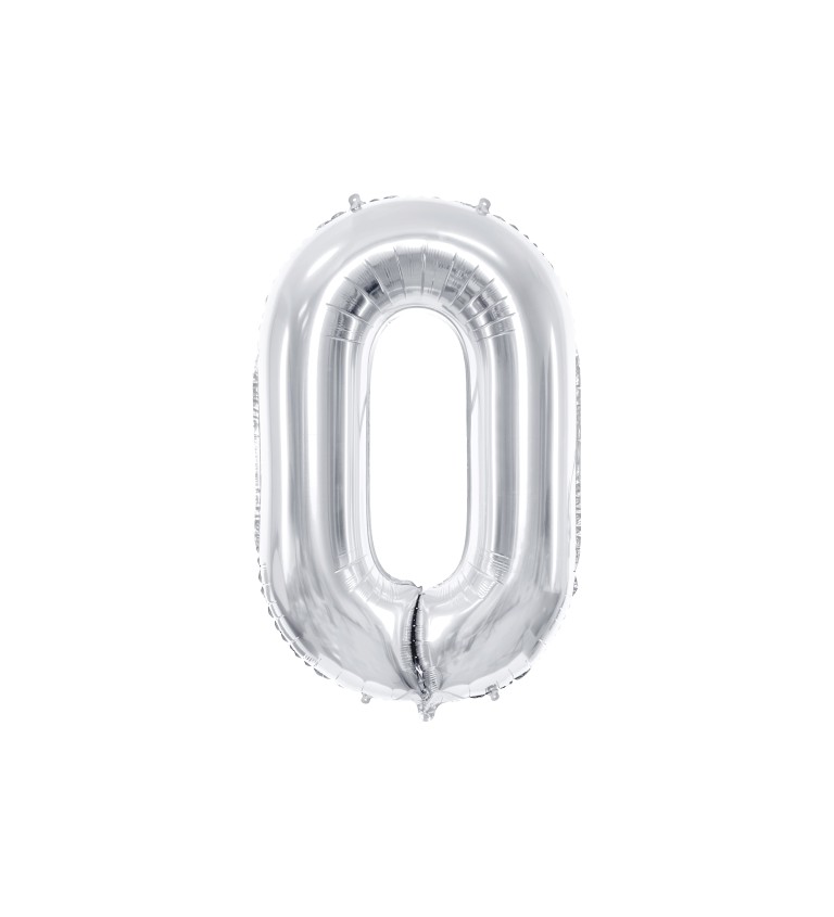 Fóliový balónek stříbrný - číslo 0