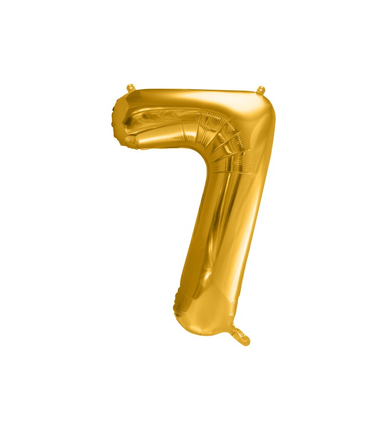 Fóliový balónek zlatý - číslo 7 (86cm)