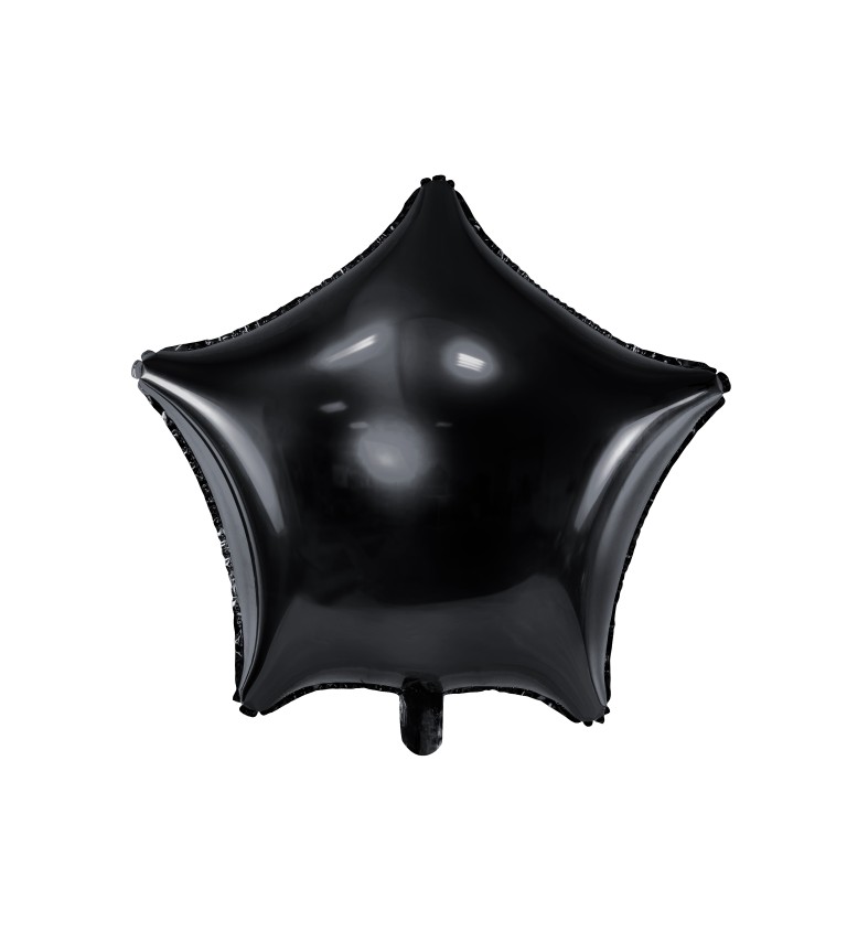Černý fóliový balónek ve tvaru hvězdy