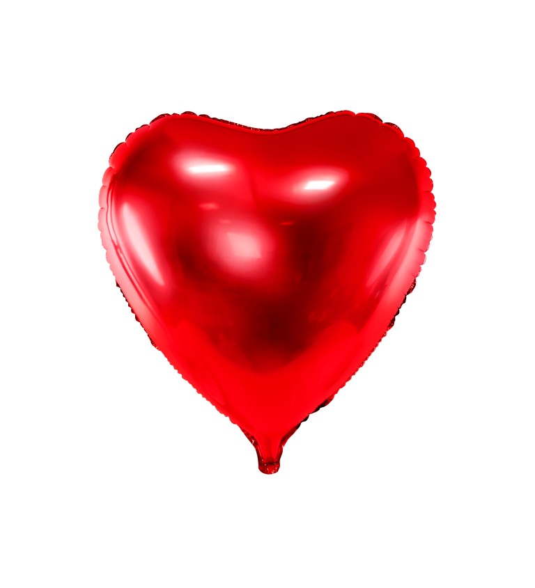 Fóliový balónek červený ve tvaru srdce