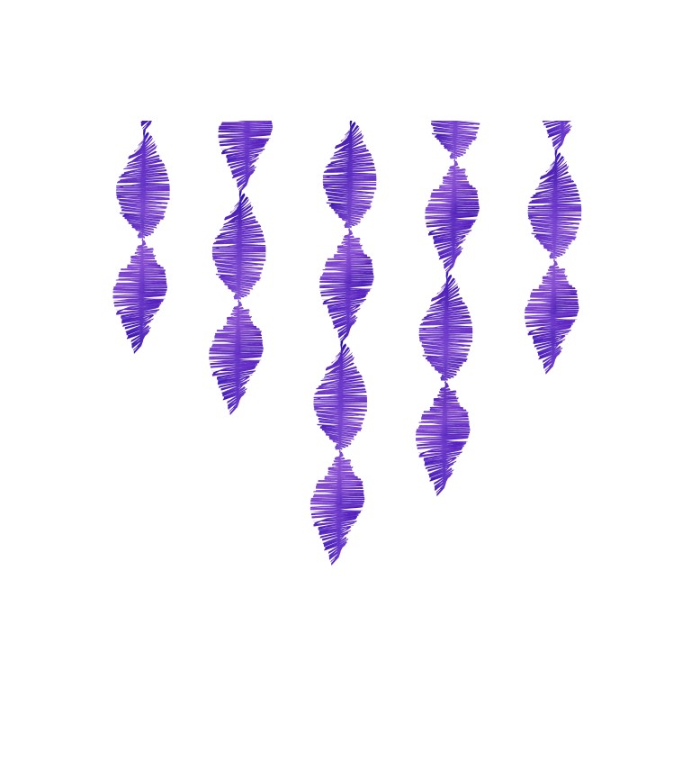 Girlanda papírové třásně - fialová