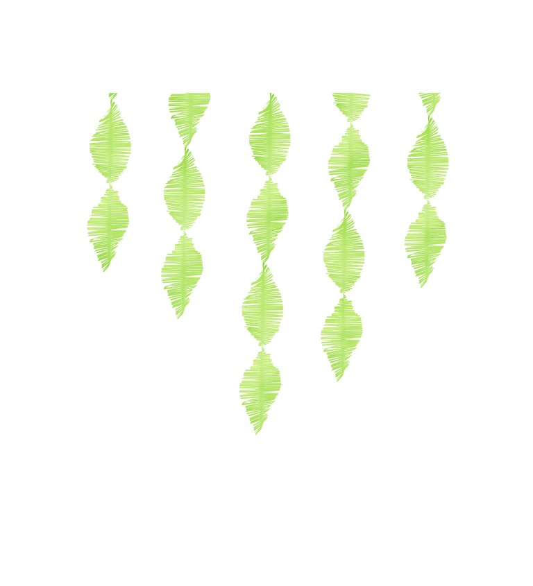 Girlanda papírové třásně - zelená