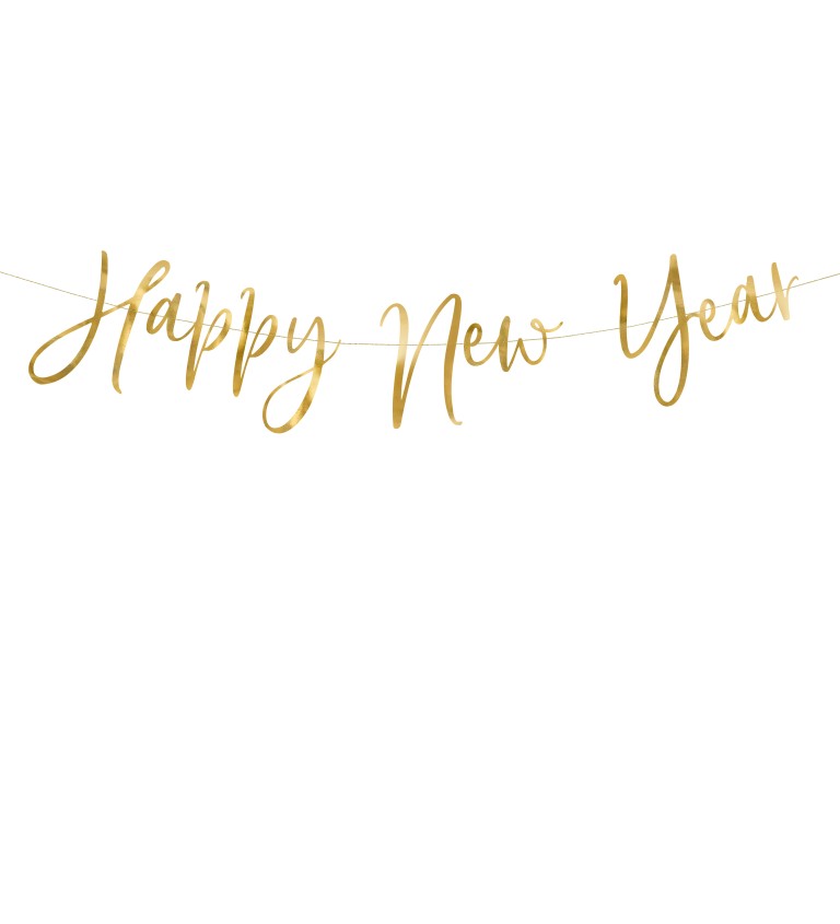 Girlanda - Happy New Year zlatá