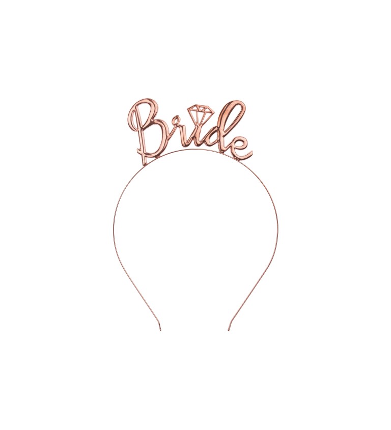 Růžová čelenka "Bride"