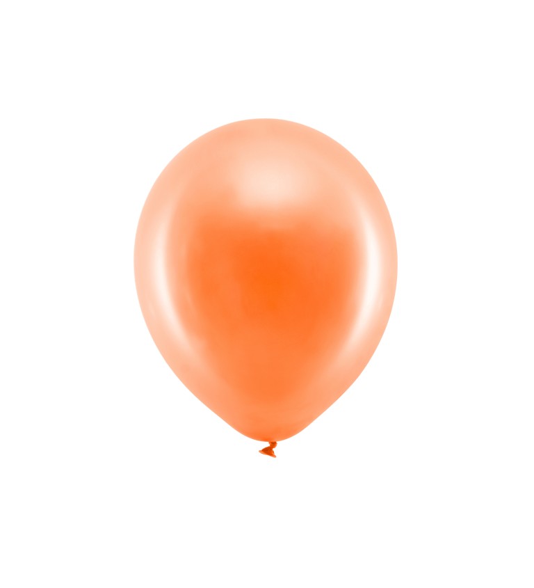 Metalické latexové balónky - oranžové