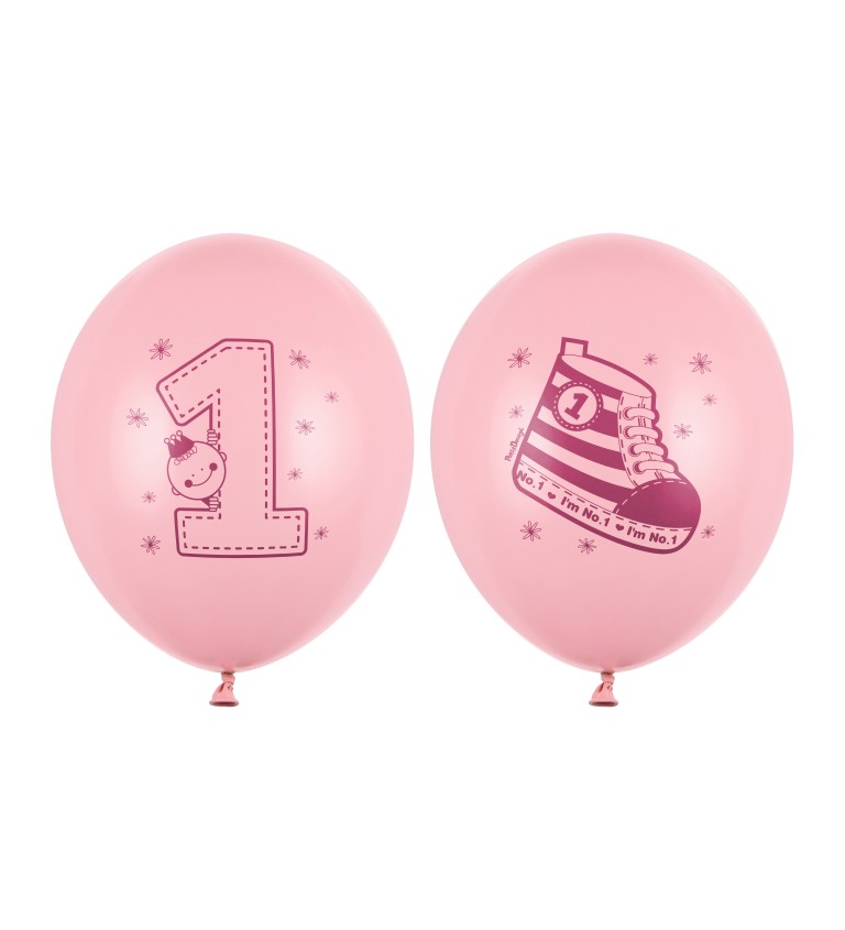 Latexové balónky 1. narozeniny - 6 ks