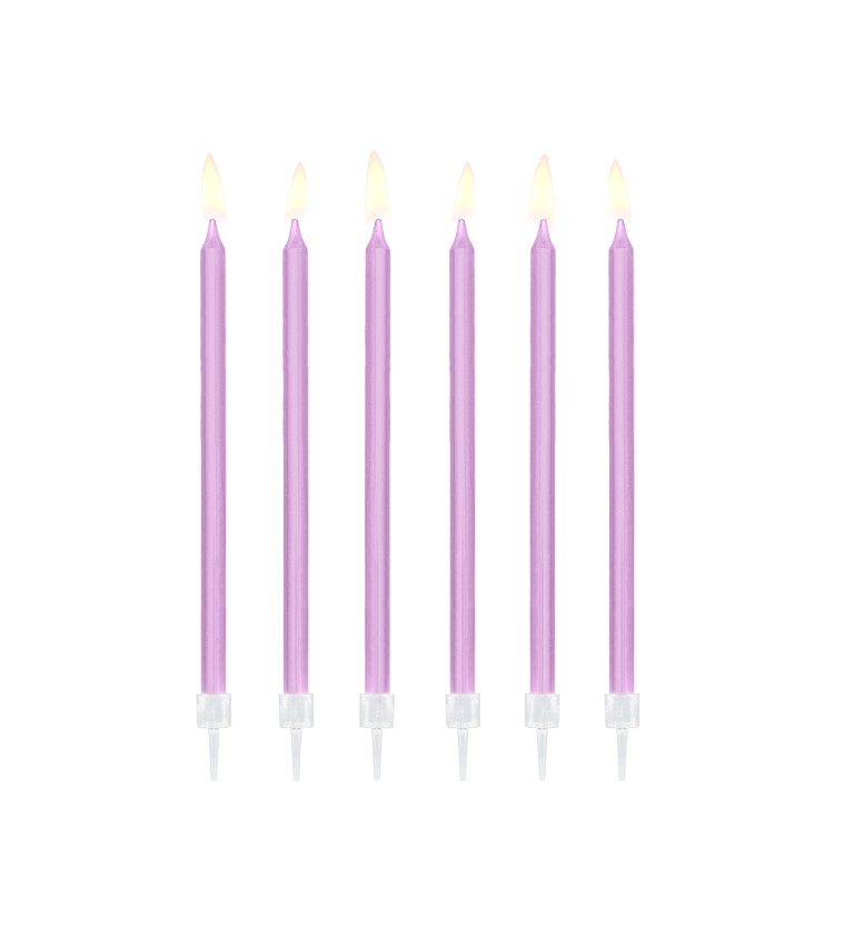 Svíčky perleťové dlouhé fialové