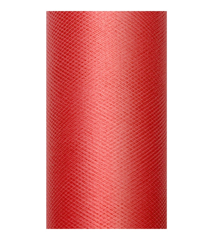 Jednobarevný červený tyl - 0,15 m