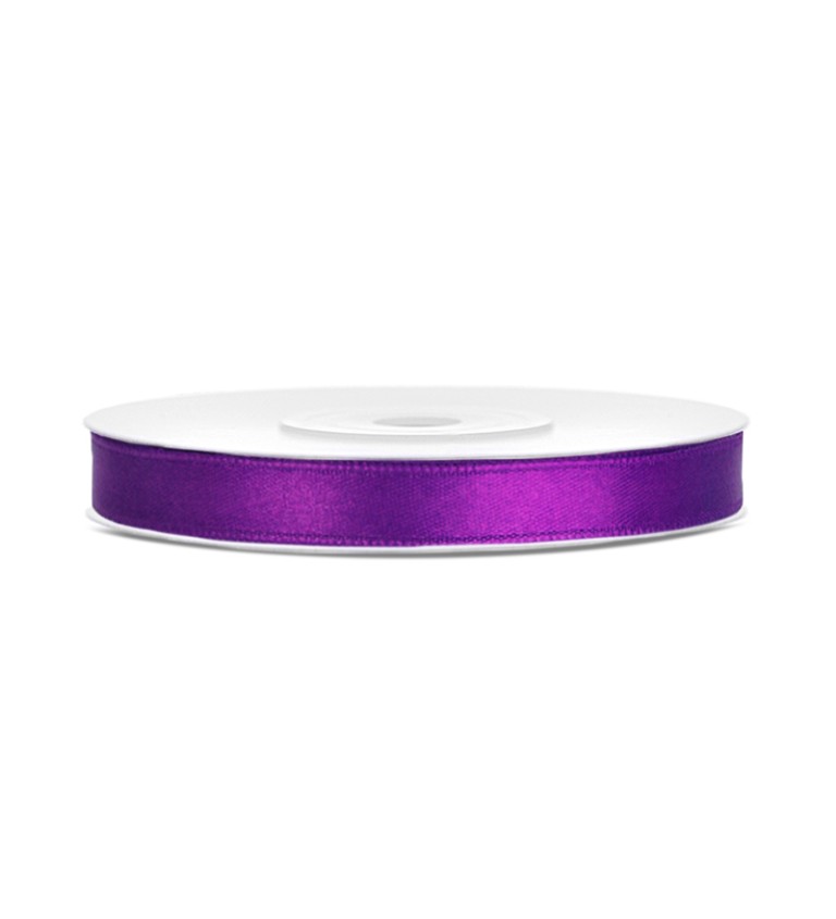 Saténová stuha - fialová (6 mm)