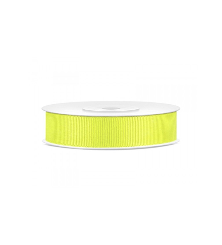Grogrénová stuha - neonově žlutá (15 mm)