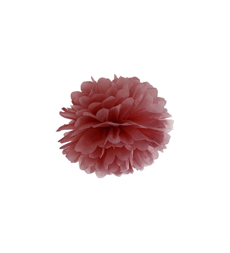Dekorační pompom - purpurově červený