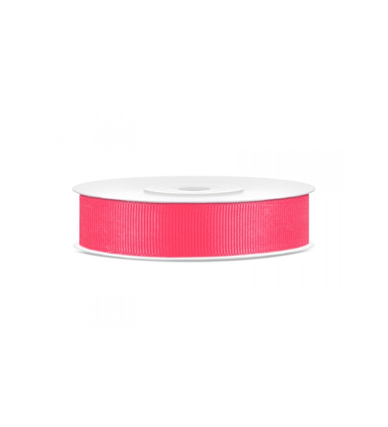 Grogrénová stuha - neonově růžová (15 mm)