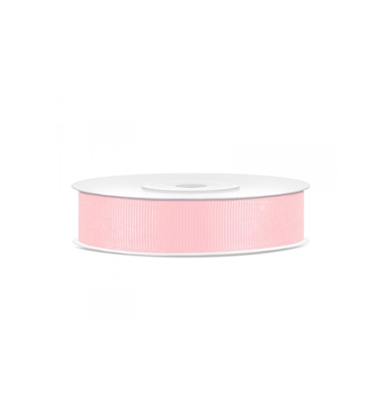 Grogrénová stuha - světle růžová (15 mm)