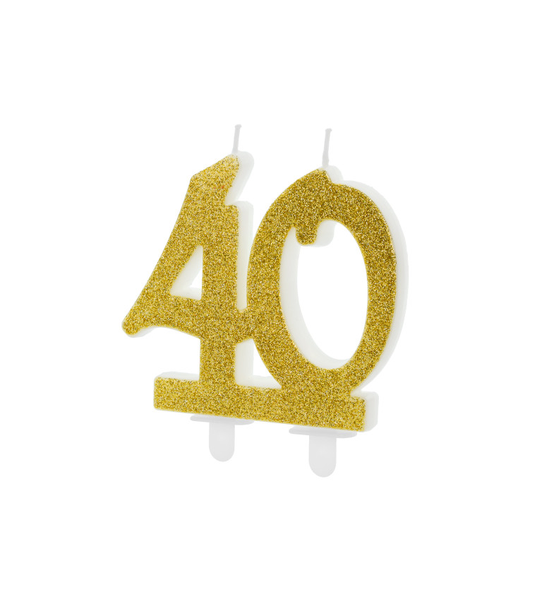 Zlatá svíčka dortová - číslo 40