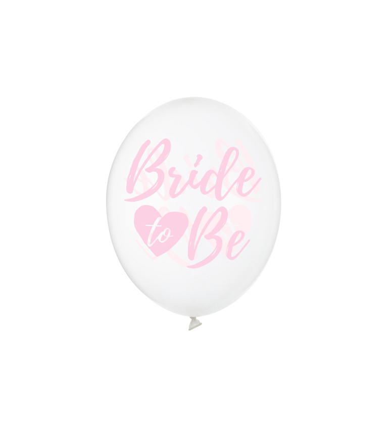 Latexové bílé balónky - pink Bride to be