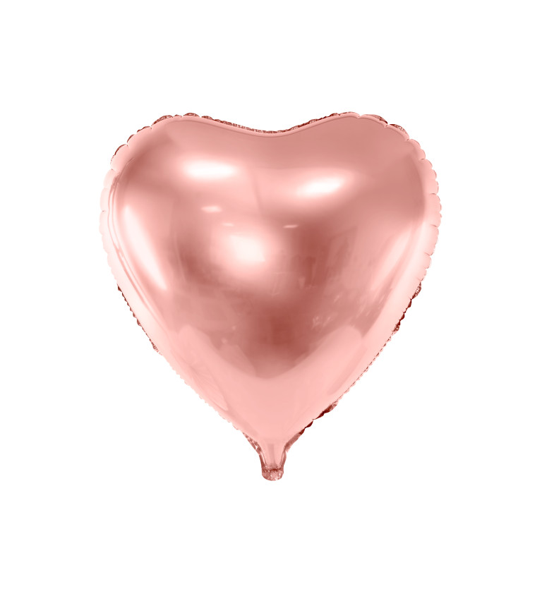 Rosegold fóliový balónek - velké srdce