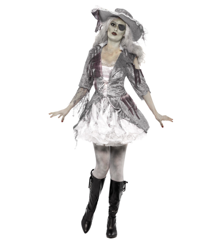 Kostým - Zombie pirátka deluxe