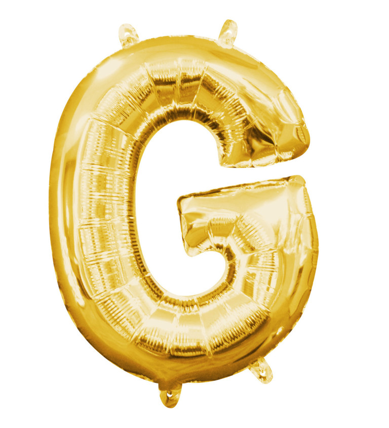 Zlatý foliový balónek ve tvaru písmene G