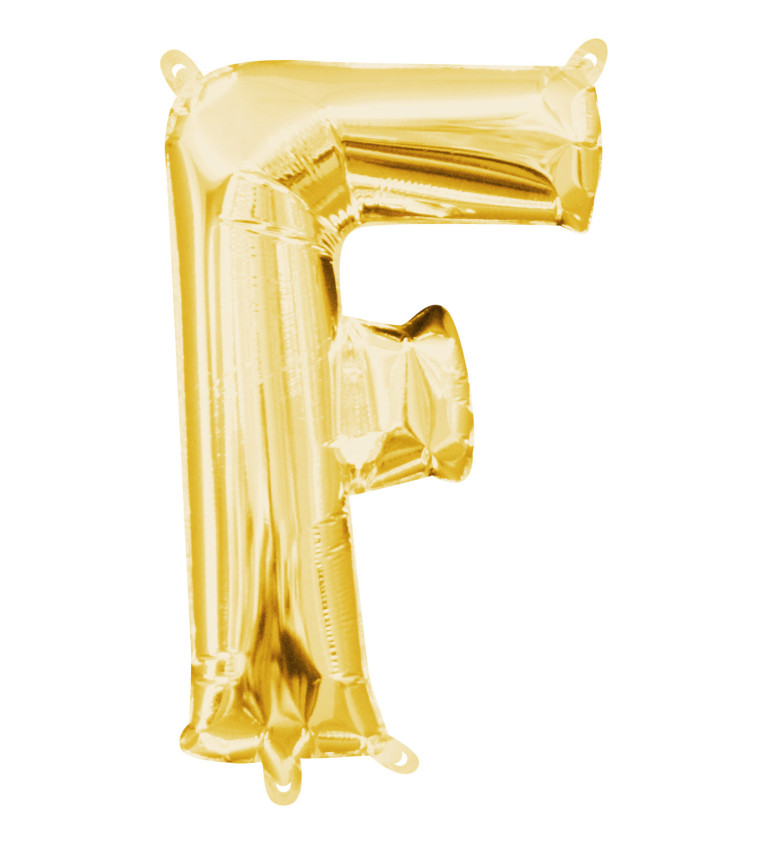 Fóliový balónek zlatý ve tvaru písmena F