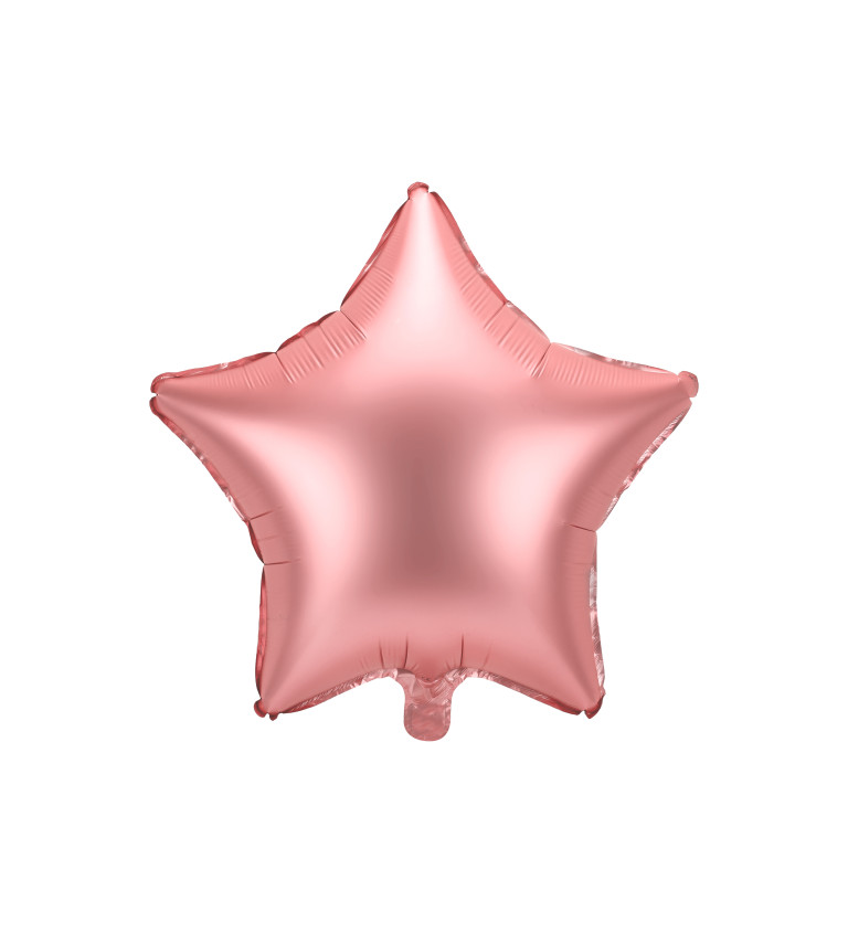 Fóliový balónek rosegold ve tvaru hvězdy